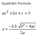 Quadratic Formulae, Mathematics Formulae, Algebra, Eformulae.com