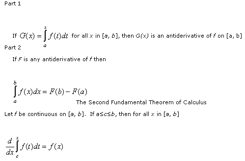 Fundamental Theorem of Calculus,Mathematics Formulae, Eformulae.com